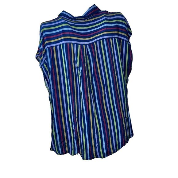 NEW WITH TAGS Torrid Shirt Womens Plus 2X Blue Striped Stretch Boho Pocket Top B - Picture 6 of 9